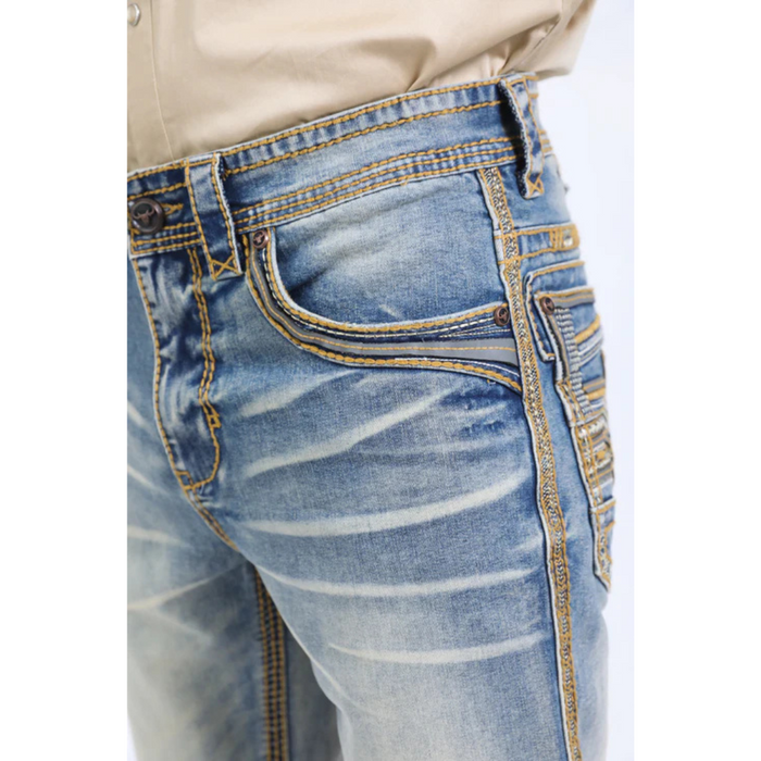 Platini Holt Men's Blue Slim Boot Cut Jeans