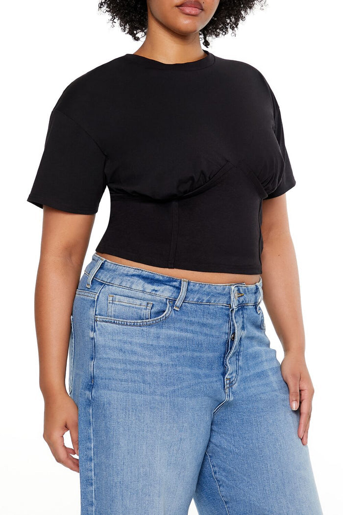 Plus Size Cropped Bustier Tee