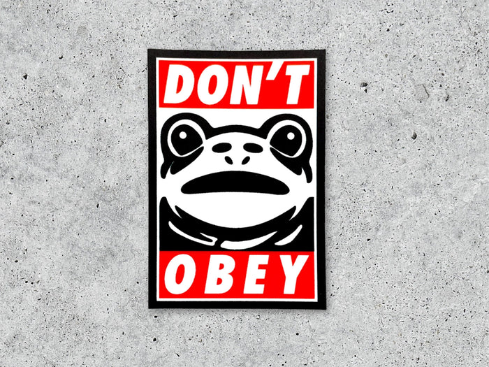 Portland Frog "Don't Obey" Vinyl Sticker