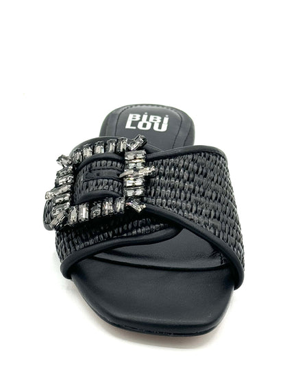 Raffia Mule dazzle accent