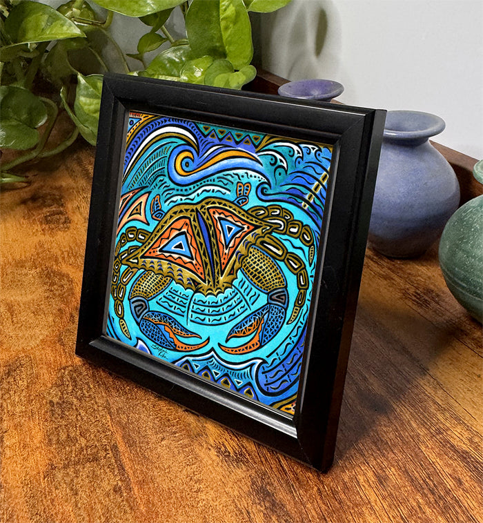 Primitive Crab Framed Art