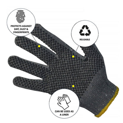 Proval Poly D Poly Cotton Grey PVC Dots Glove