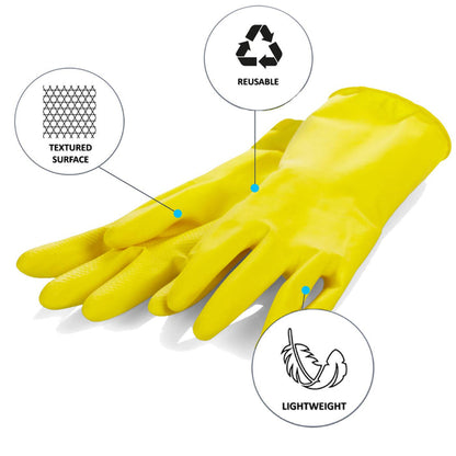 Proval Thrifty Yellows Flock Lined Rubber Glove