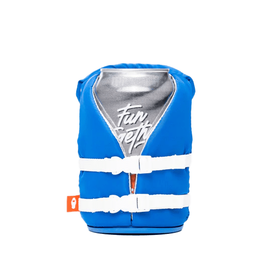 Varsity Blue Custom Puffin Buoy Coozie - Corporate Gifts