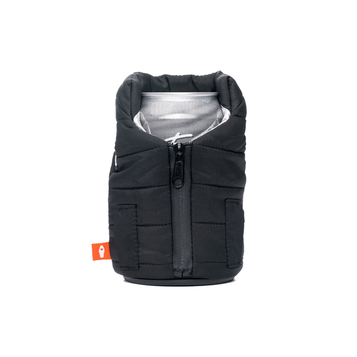 Black Custom Puffin Puffy Vest Coozie - Corporate Gifts