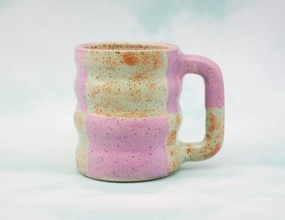 Purple and Pistachio Checkerboard Mug