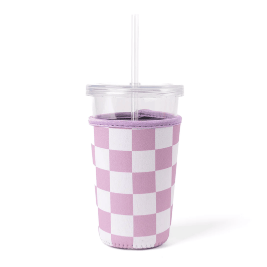 Elyse Breanne Design Purple Checker Drink Sleeve
