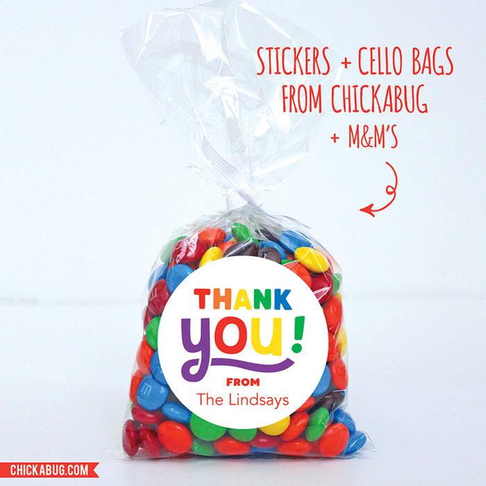 Rainbow "Thank You" Stickers
