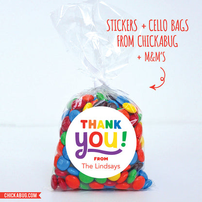 Rainbow "Thank You" Stickers