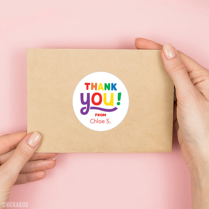 Rainbow "Thank You" Stickers