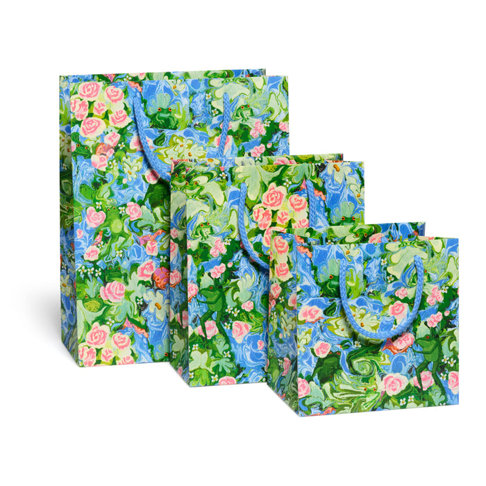 Red Cap Cards - Lily Pond gift bags: Medium