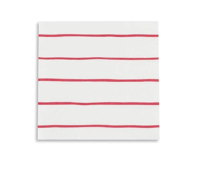 DayDream Society Party Red Frenchie Stripe Candy Apple Napkins Sm