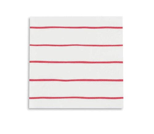 DayDream Society Party Red Frenchie Stripe Candy Apple Napkins Sm