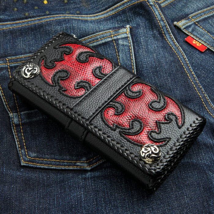 Scorpion Design Genuine Leather Tri-fold Biker Wallet [3]