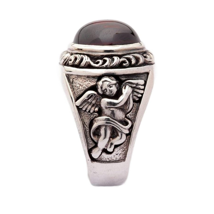 Sterling silver cupid engraved love ring