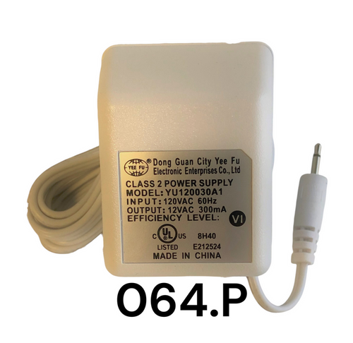 Replacement Adapter 12V AC 300mA white male jack