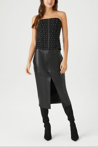 Rhinestone Corset Tube Top
