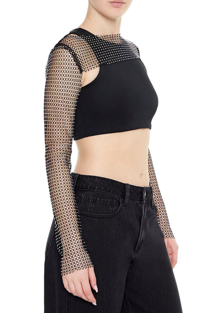 Rhinestone Fishnet Shrug