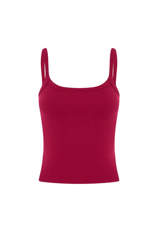Ribbed Singlet Vino Rosso
