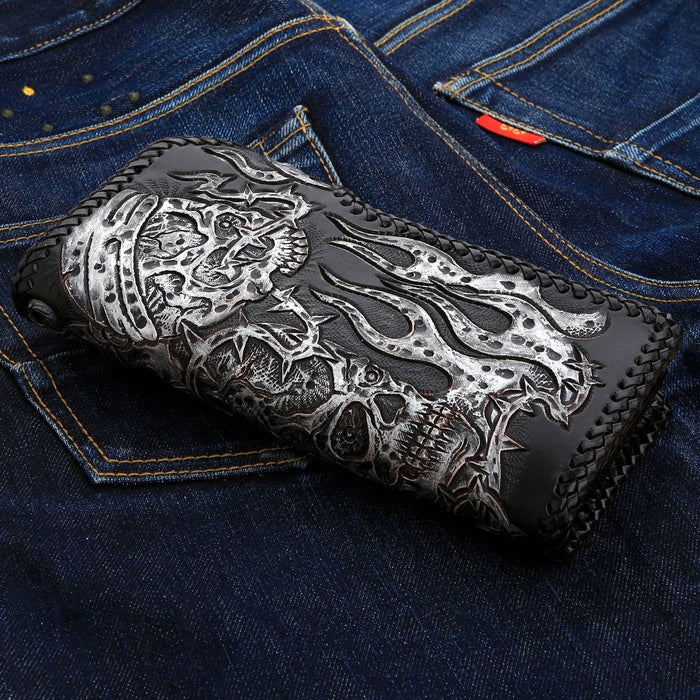 Rider Demon Leather Biker Wallet on Backside
