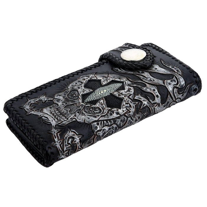 Rider Demon Leather Biker Wallet on White Background