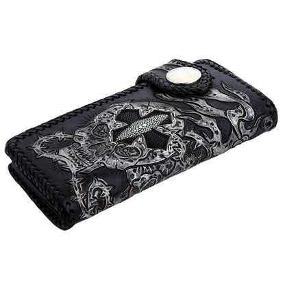 Rider Demon Leather Biker Wallet on White Background