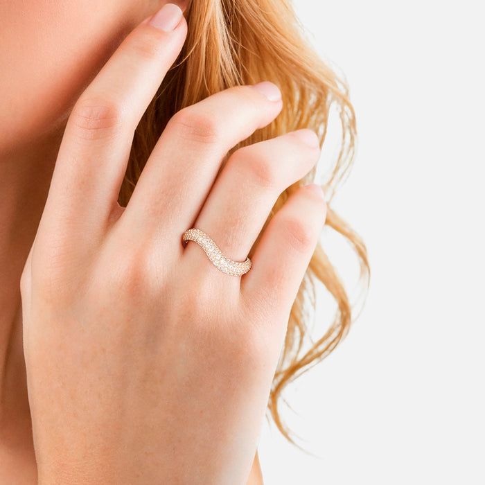 Ring gelbgold geschwungen mit Zirkonia