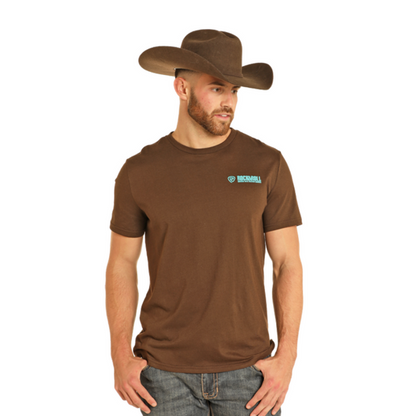Rock & Roll Denim Graphic T-Shirt - Dark Brown