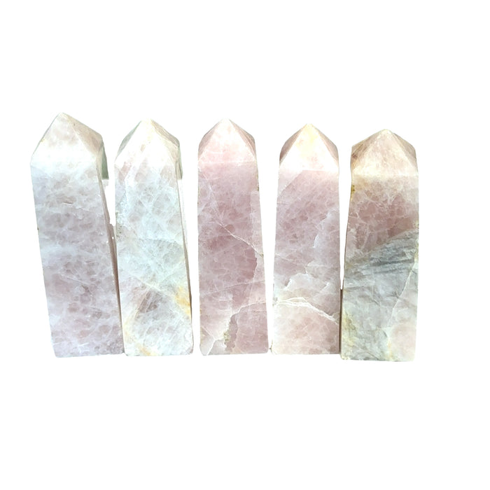 One Med/Large Rose Quartz Gemstone tower (4.25'' - 4.5'' x 1.25'' weighs 200-208g