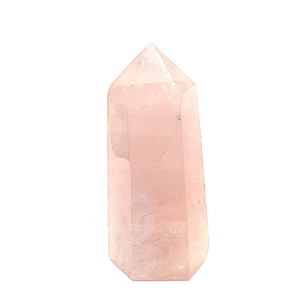 One 6x large Rose Quartz Gemstone tower  (7.25''- 3.10'' weighs .264 lbs.)