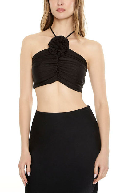 Rosette Halter Crop Top