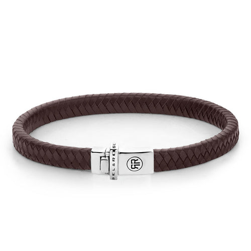 RR Bracelet Leather small braided brown 19cm Absolutely Leather - RR-L0140-S-L