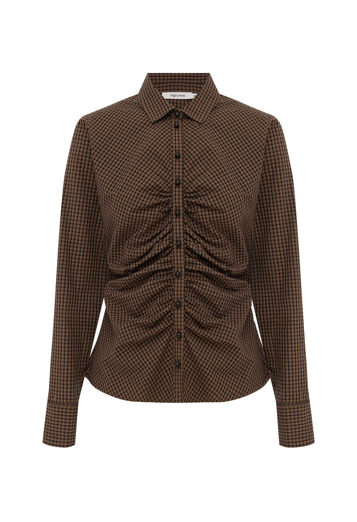 Ruched Front Shirt Ciocco Check