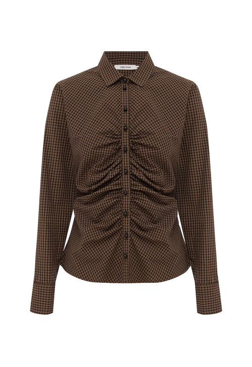 Ruched Front Shirt Ciocco Check