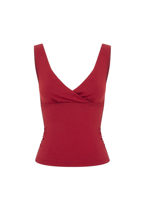 Ruched Plunge Top Rossa