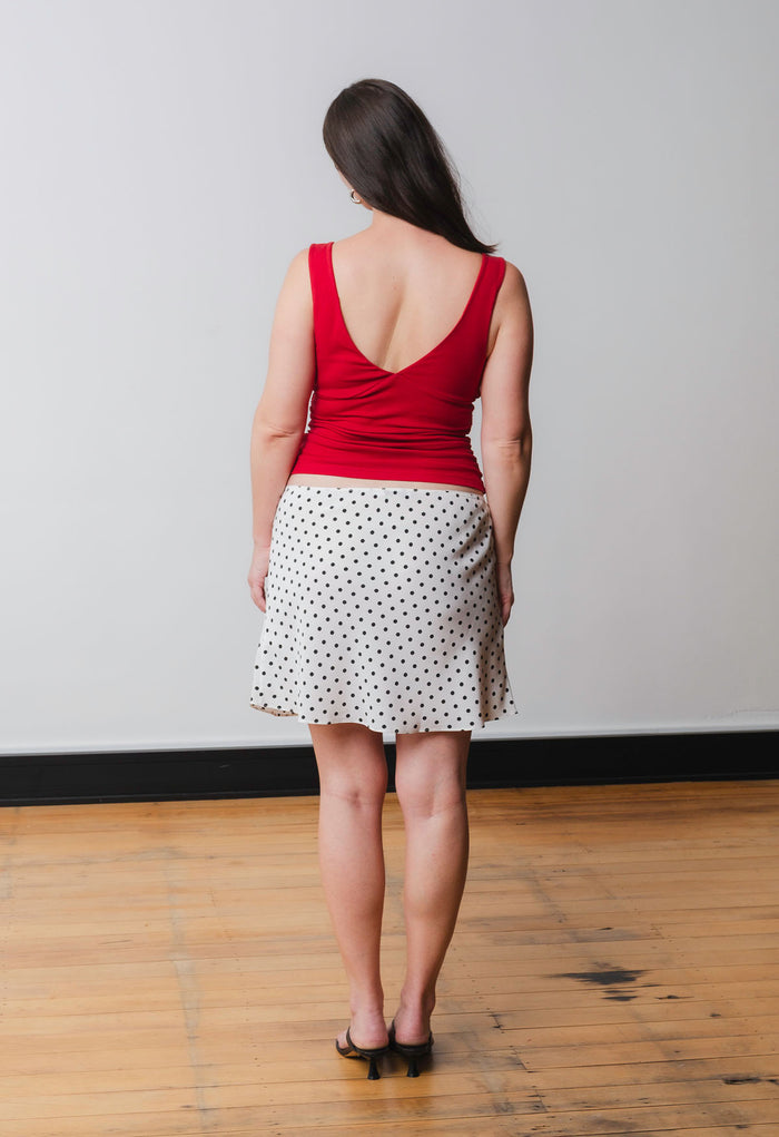 Ruched Plunge Top Rossa