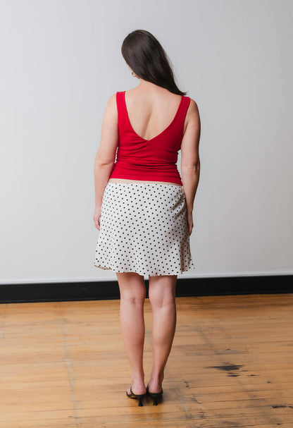 Ruched Plunge Top Rossa