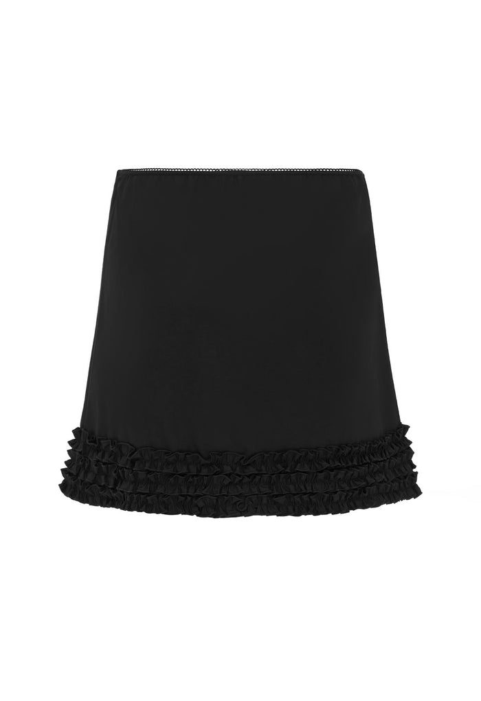 Ruffle Mini Skirt Nera