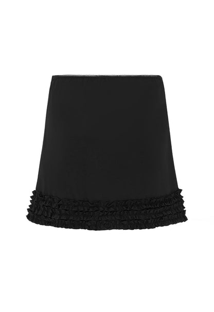 Ruffle Mini Skirt Nera
