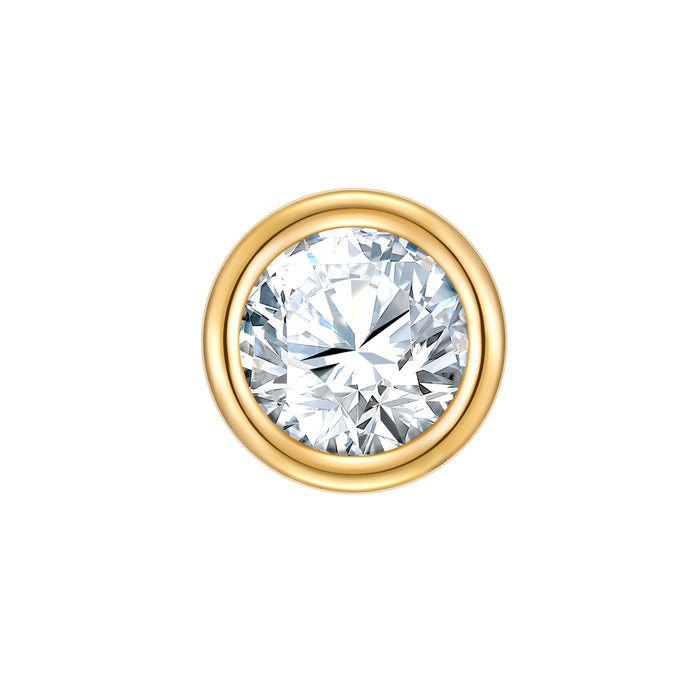 Runder Piercing gold medium Zirkonia