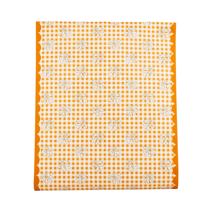 My Mind’s Eye Rust Gingham Block Print Paper Table Runner