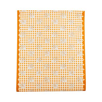 My Mind’s Eye Rust Gingham Block Print Paper Table Runner