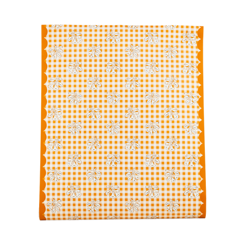 My Mind’s Eye Rust Gingham Block Print Paper Table Runner