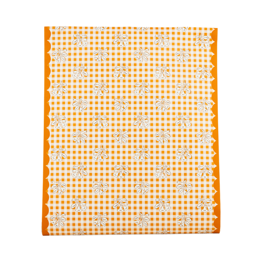 My Mind’s Eye Rust Gingham Block Print Paper Table Runner