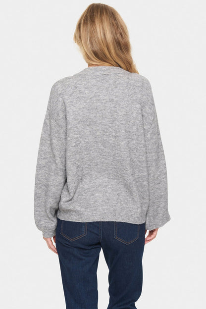 Saint Tropez 30512987 BarbelSZ Pullover Gray Quill Melange - Dotique