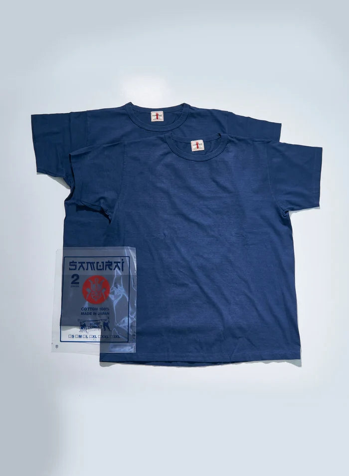 SAMURAI JEANS - Crew Neck 2-Pack T-Shirt Plain - Charcoal Gray