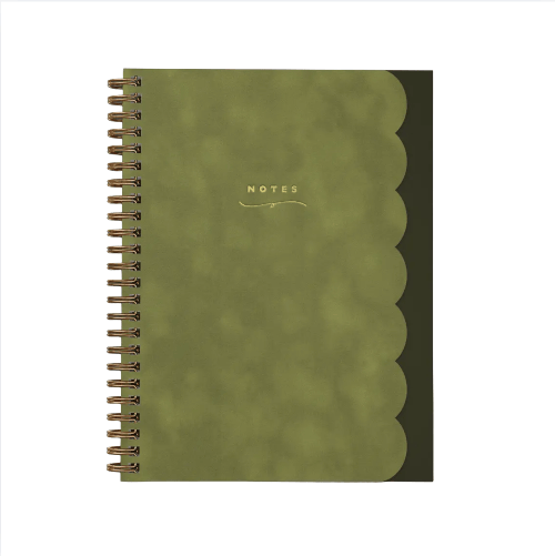 Smitten On Paper Scallop Notebook, Moss