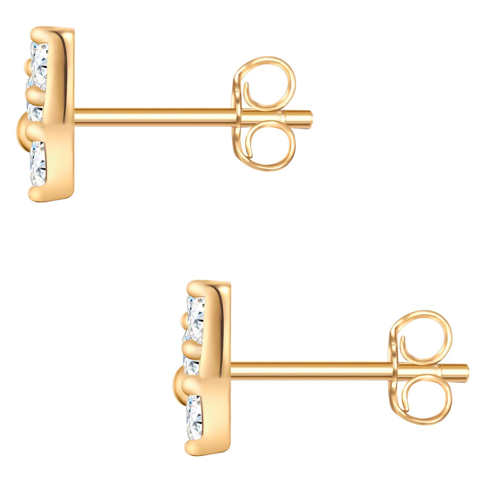 Schmetterlings-Ohrstecker gold mit Zirkonia
