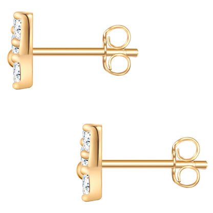 Schmetterlings-Ohrstecker gold mit Zirkonia