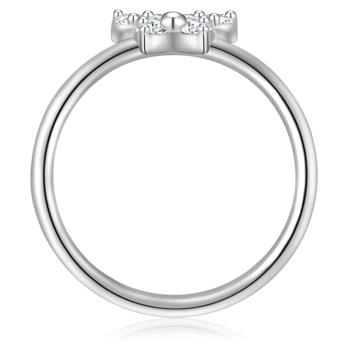 Schmetterlings-Ring silber mit Zirkonia